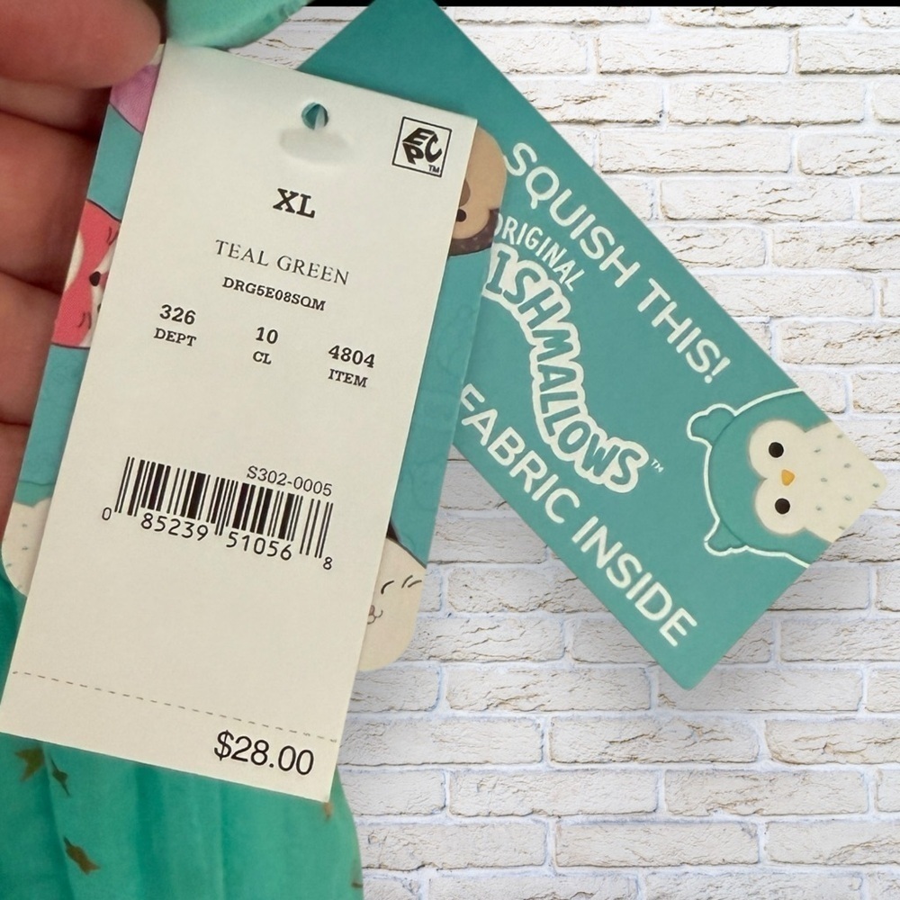 NWT Owl SQUISHMALLOWS Teal Hooded Dress with Gold Star Accents size XL Kids - Picture 6 of 7